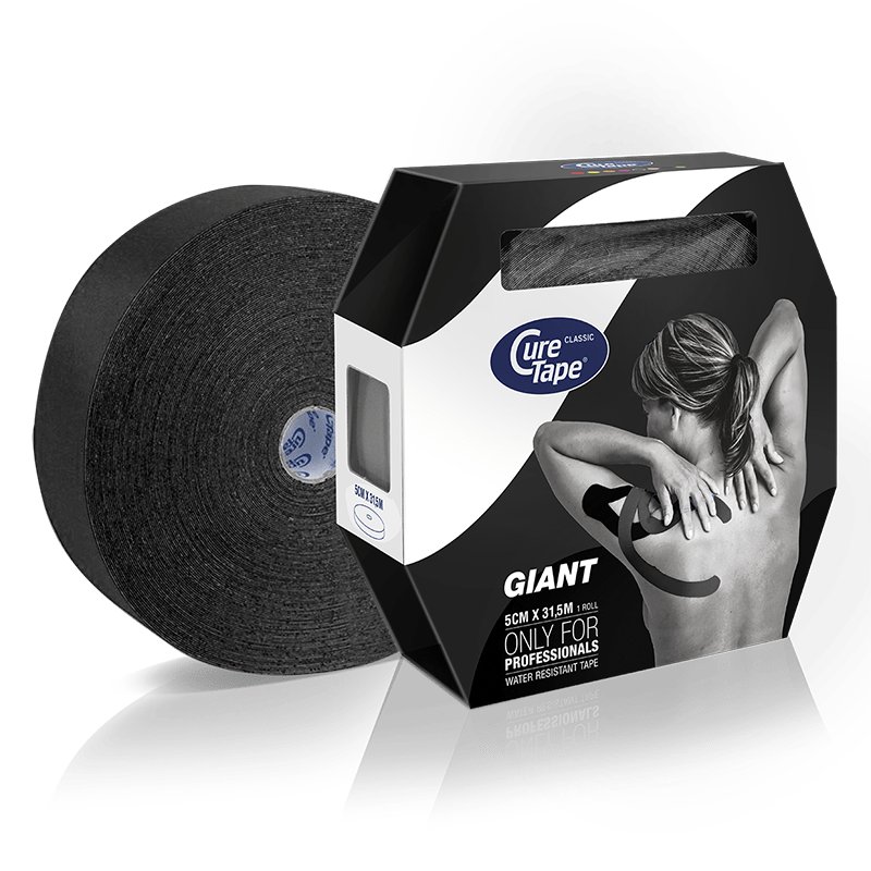 CureTape Classic Giant Kinesiology Tape Black 5cm
