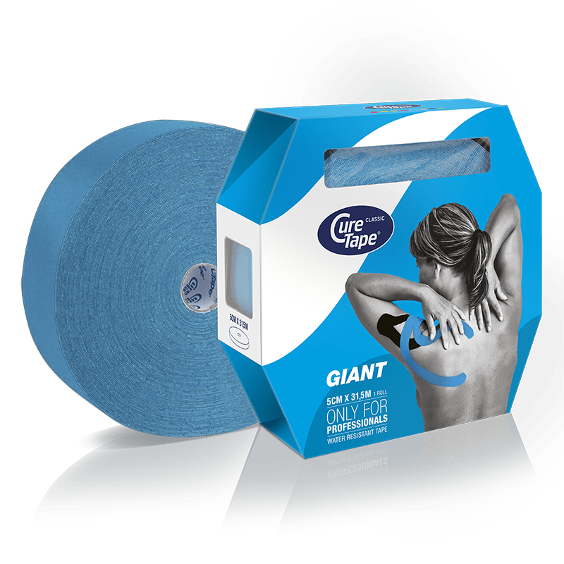 CureTape Classic Giant Kinesiology Tape Blue 5cm