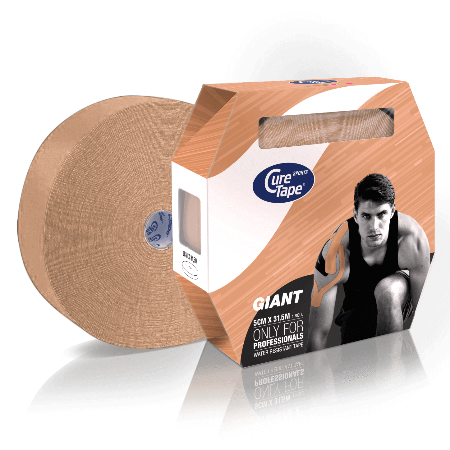 curetape-sports-giant-kinesiology-tape-bulk-roll-beige-5cm-x-31.5m-1-single-roll-with-box-packaging-lr-image